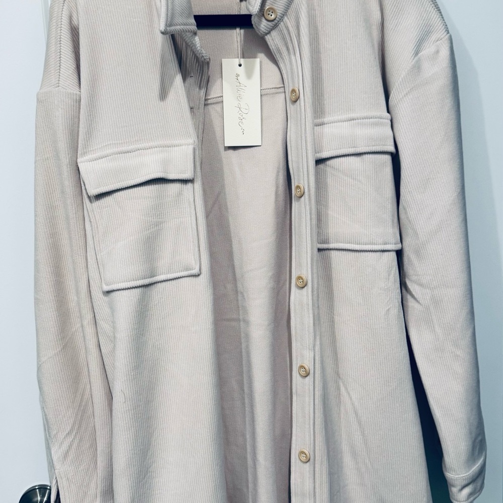 Allie Rose Textured Tie-Waist Shacket